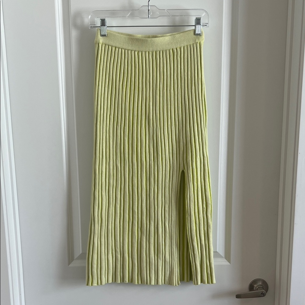 By Together Light Green Textured Midi Skirt S